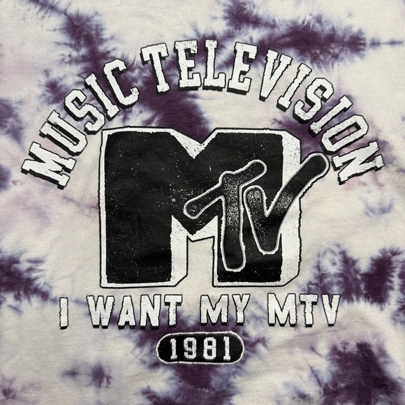 MTV Purple Tie Dye Pullover Sweater Size M - Picture 4 of 4